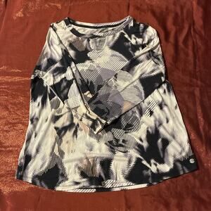 Calvin Klein Women's Large Abstract Print Long Sleeve Shirt